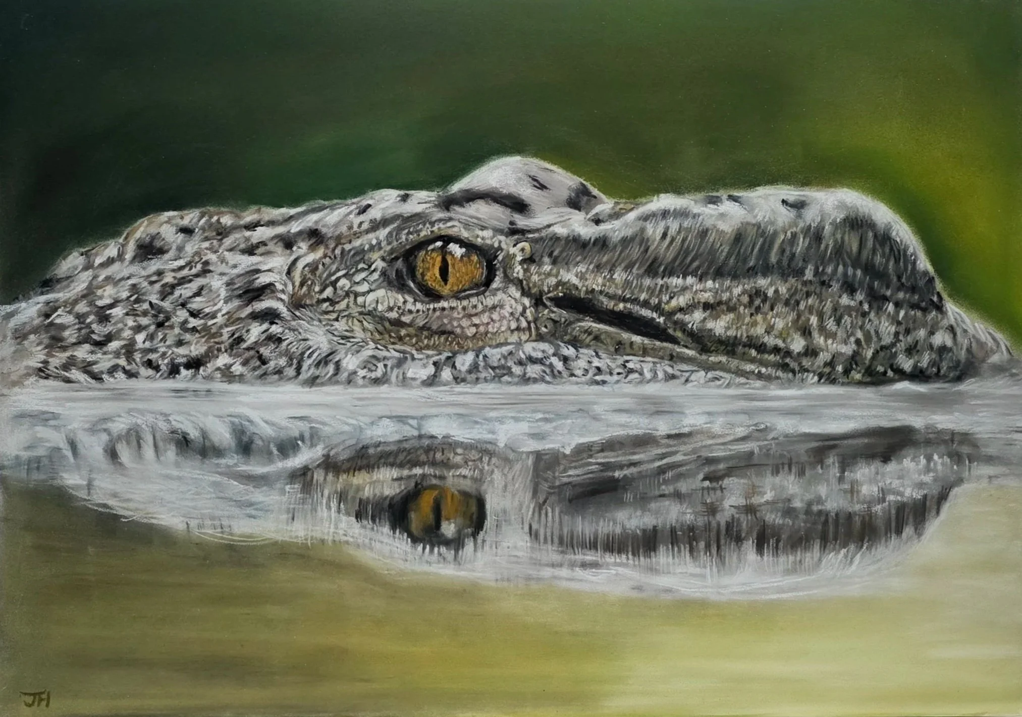 'Ancient in Green Stillness' - Pastels on Pastelmat