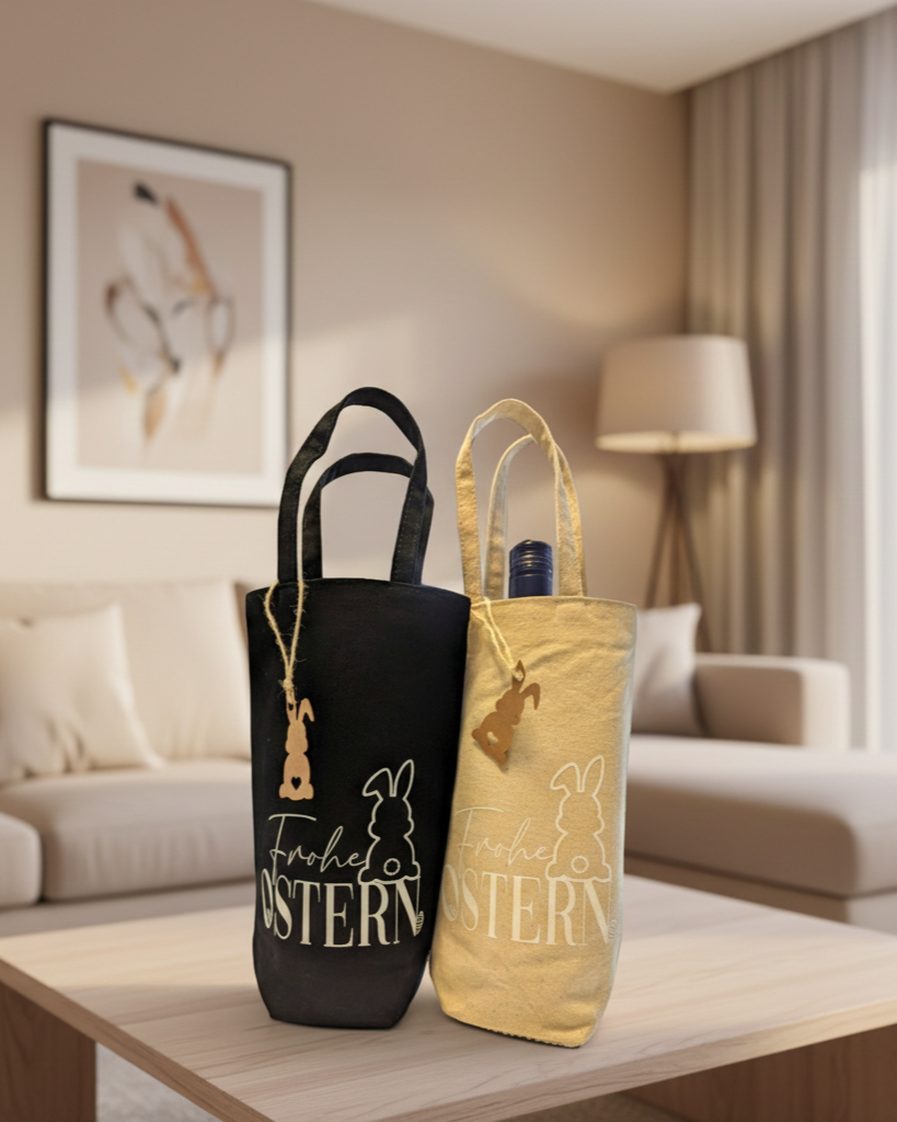 Flaschentasche "Ostern" aus Baumwolle