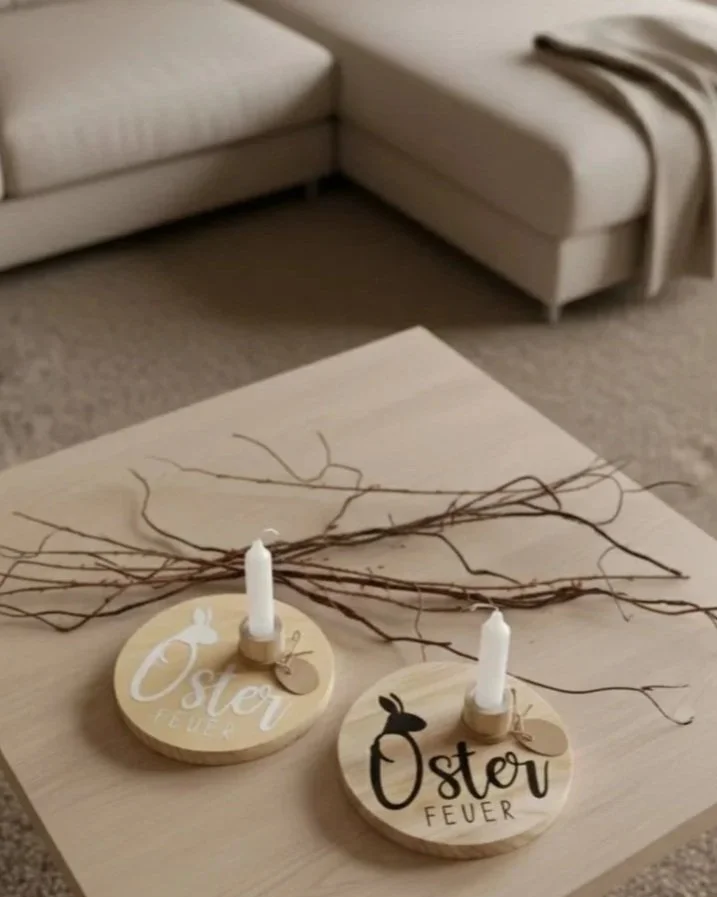 Kerzenständer "Osterfeuer" aus Holz