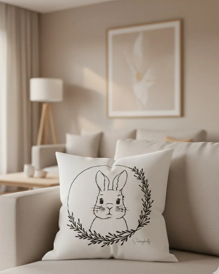 Kissenbezug "Osterhase" aus Baumwolle