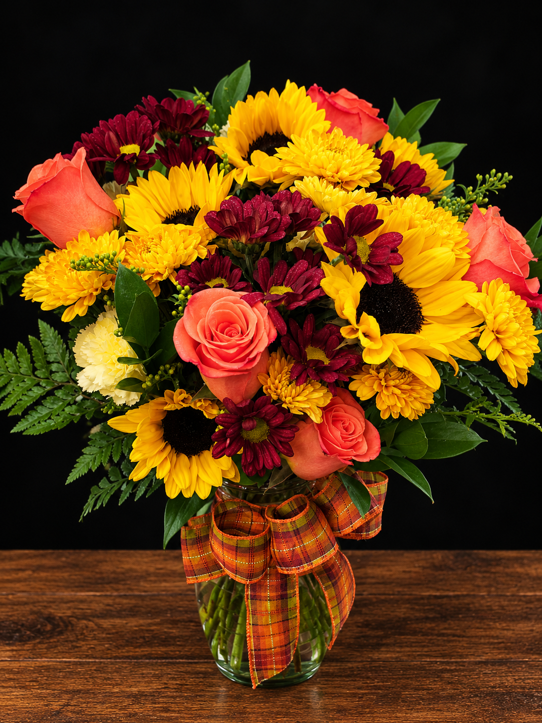 Autumn Bouquet on Rustic Wood.png