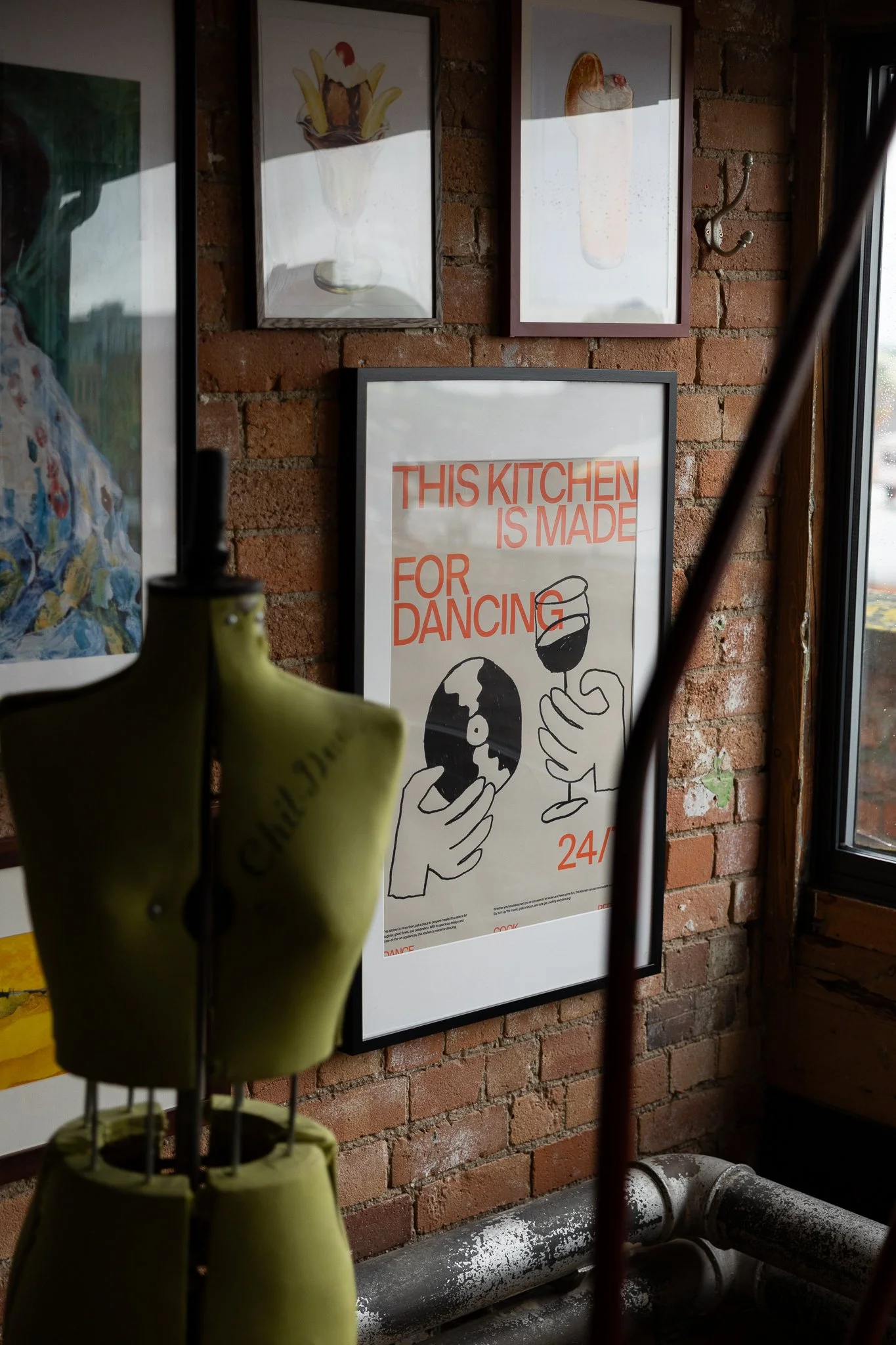 Every available surface is adorned with art