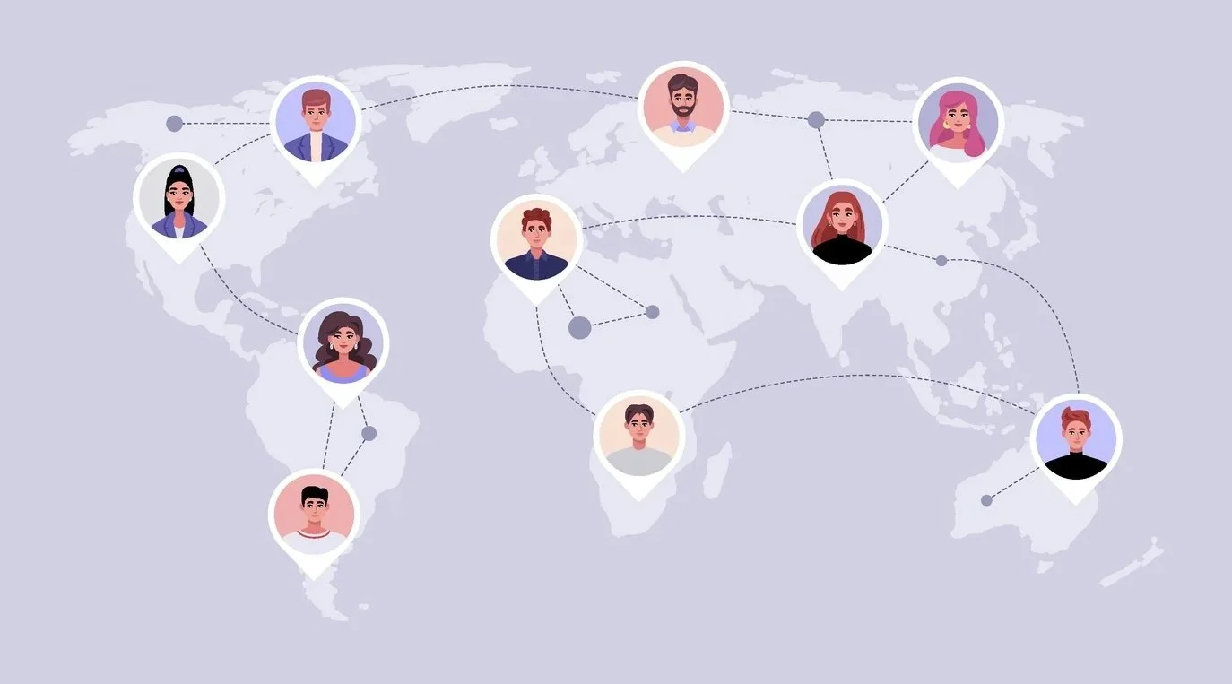 This image shows how we can connect a community across the globe.