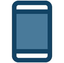 Un smartphone représenté par une icône simple et stylisée.