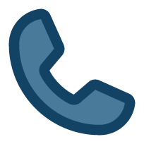 Icône représentant un téléphone fixe en couleur bleue.