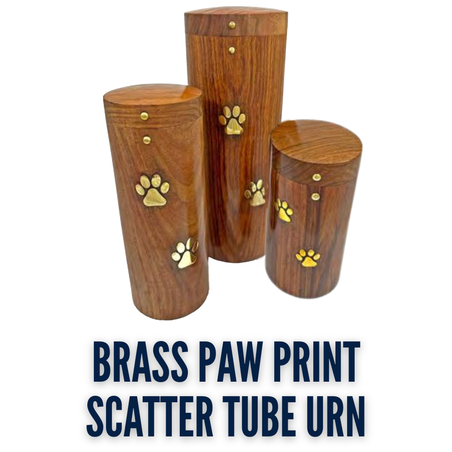 Brass Paw Print Scatter Tube Urn