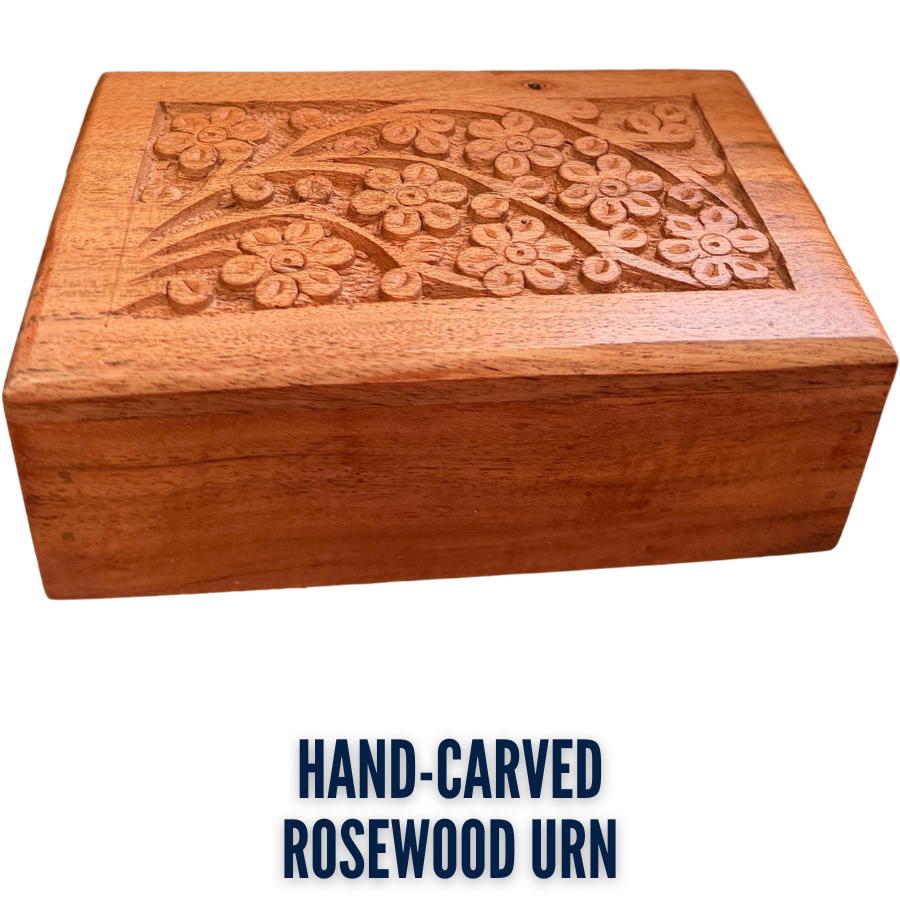 Hand-Carved Rosewood Urn