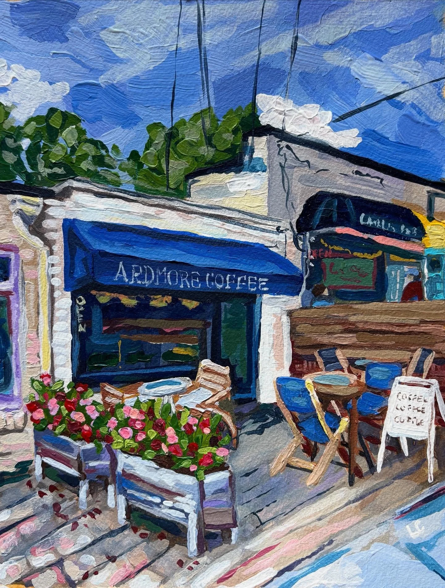 Ardmore Coffee 
8x10 inches 
acrylic on 100% cotton paper 
available on my website!