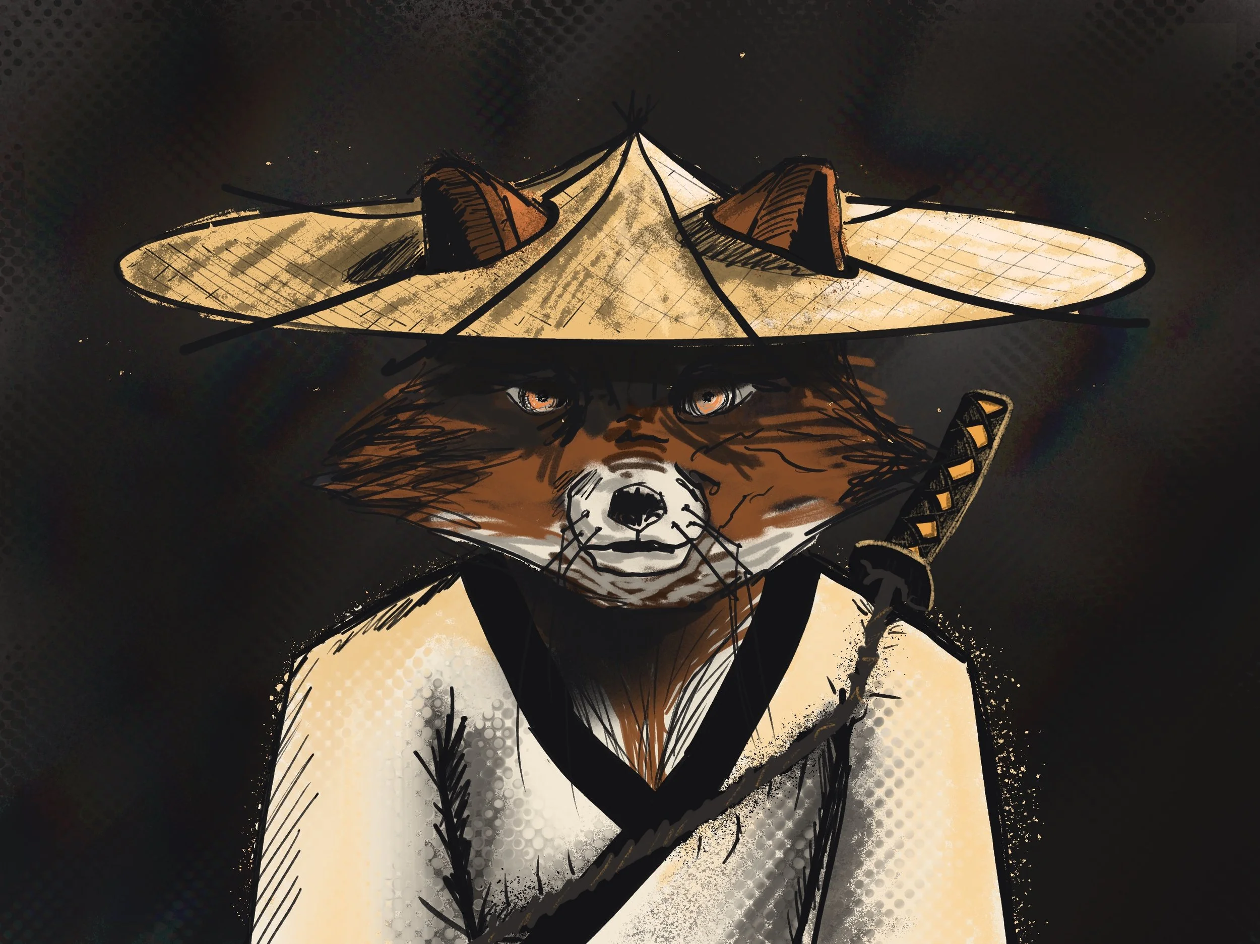 Shima, the Tanuki assassin learning to trust again in Fawnalore’s storytelling strategy game.