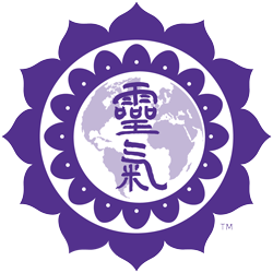 A circular emblem with a purple outer design, a white inner circle featuring a world map, and purple Chinese characters in the center.