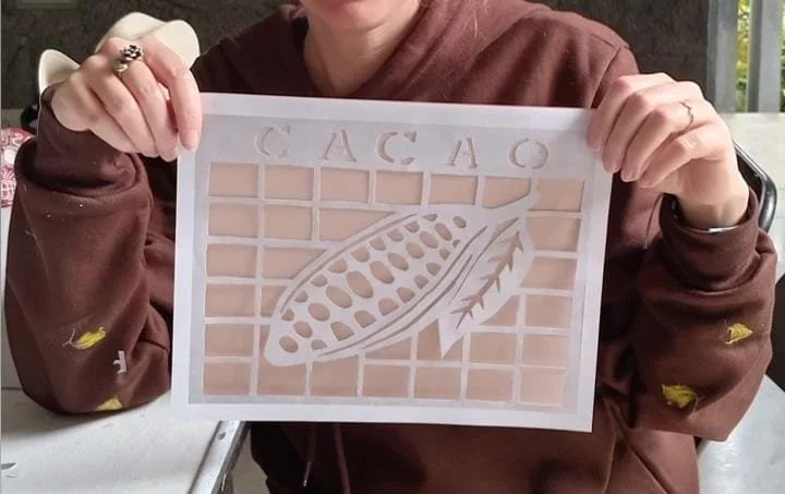 Cacao en papel picado