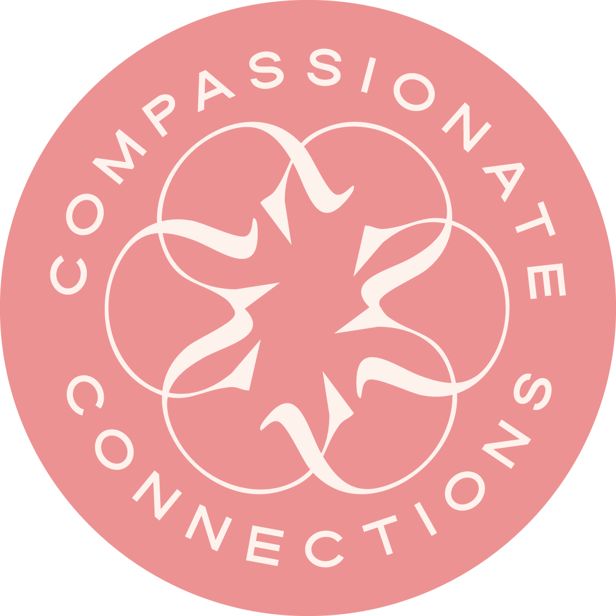 Pink circular logo with white overlapping C's