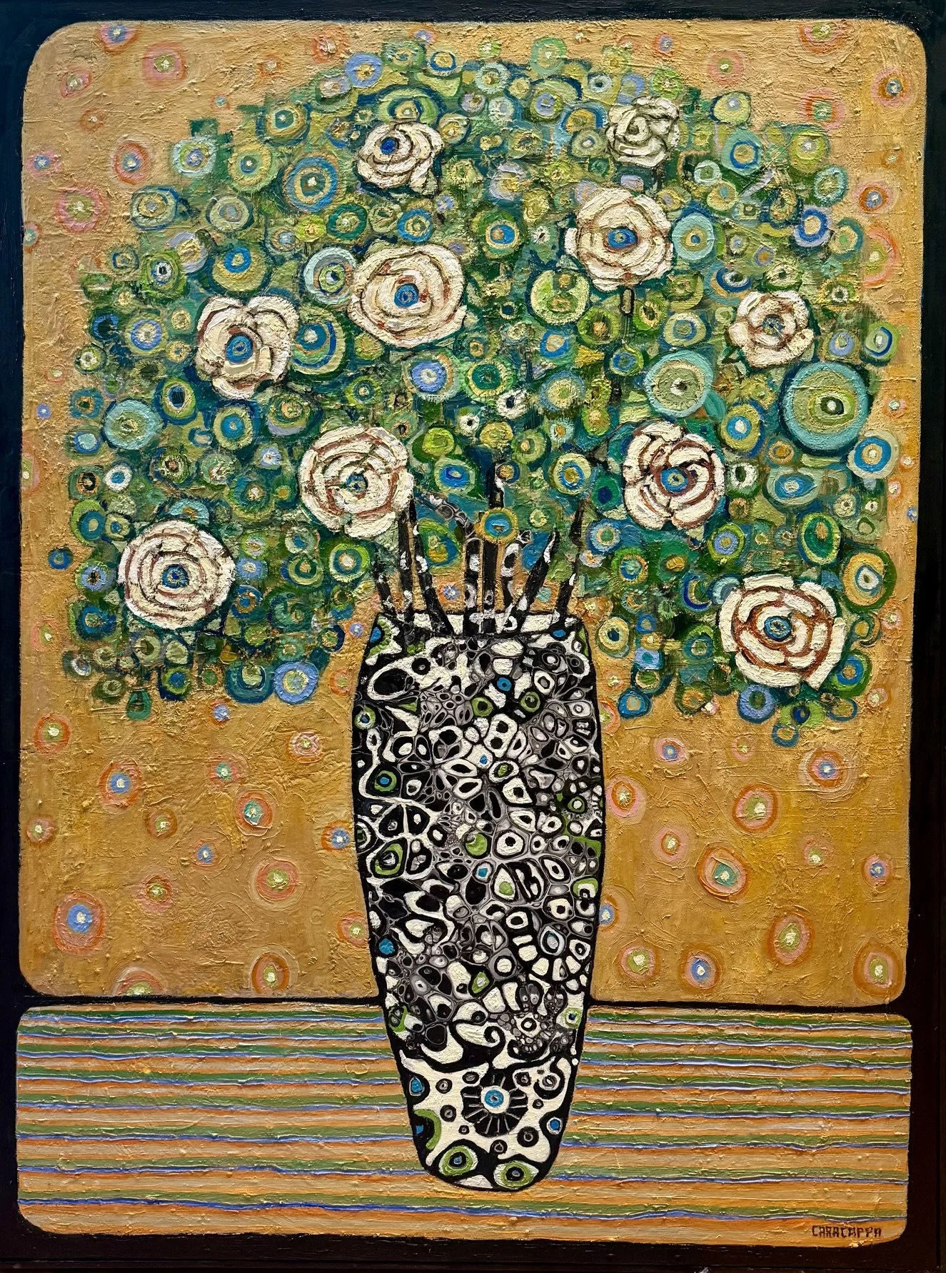 Green Floral in Large Vase