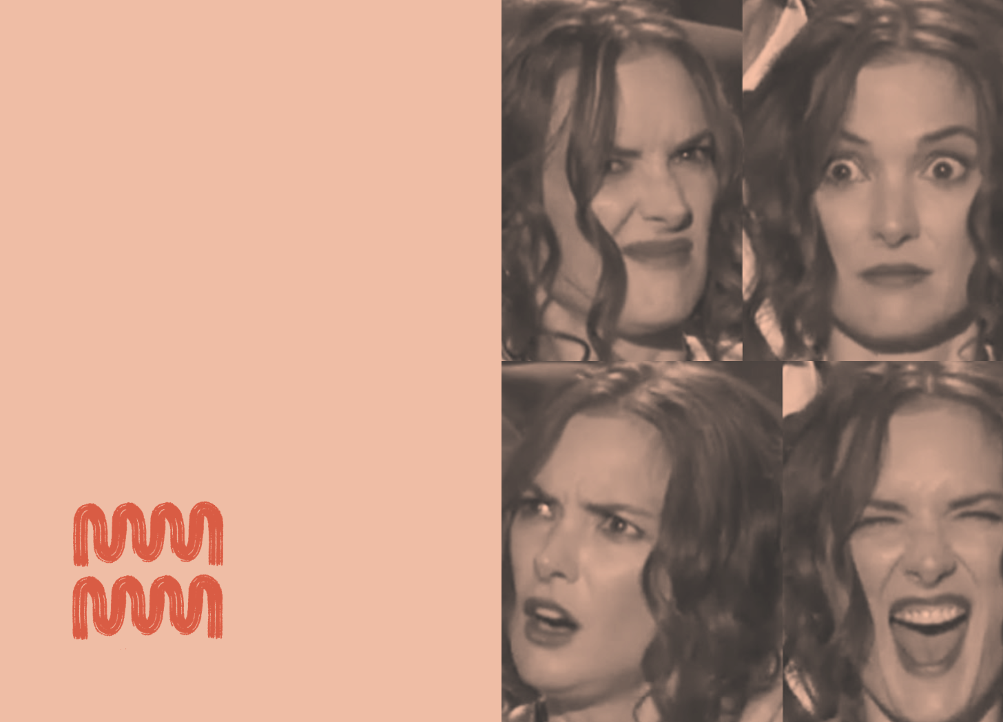 A composite image of several photos of the actress Winona Ryder looking confused.