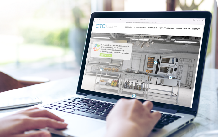 website on laptop