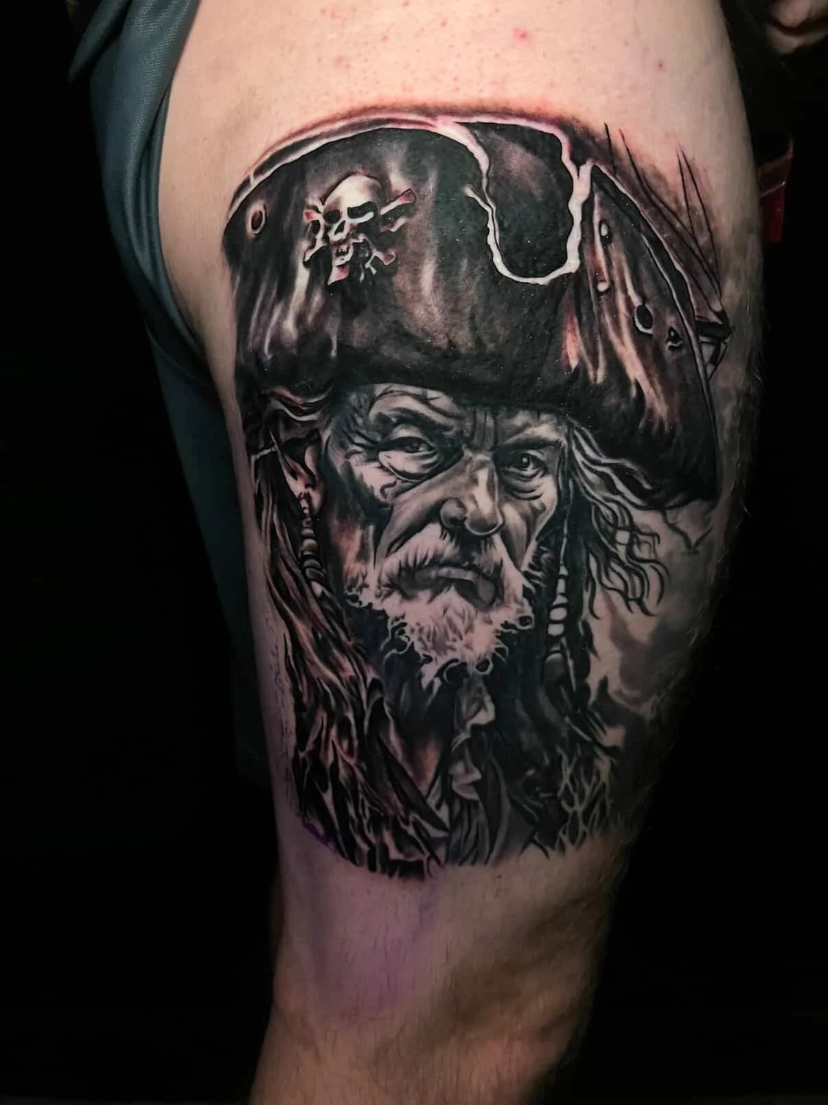 Black and Grey Portrait Tattoo