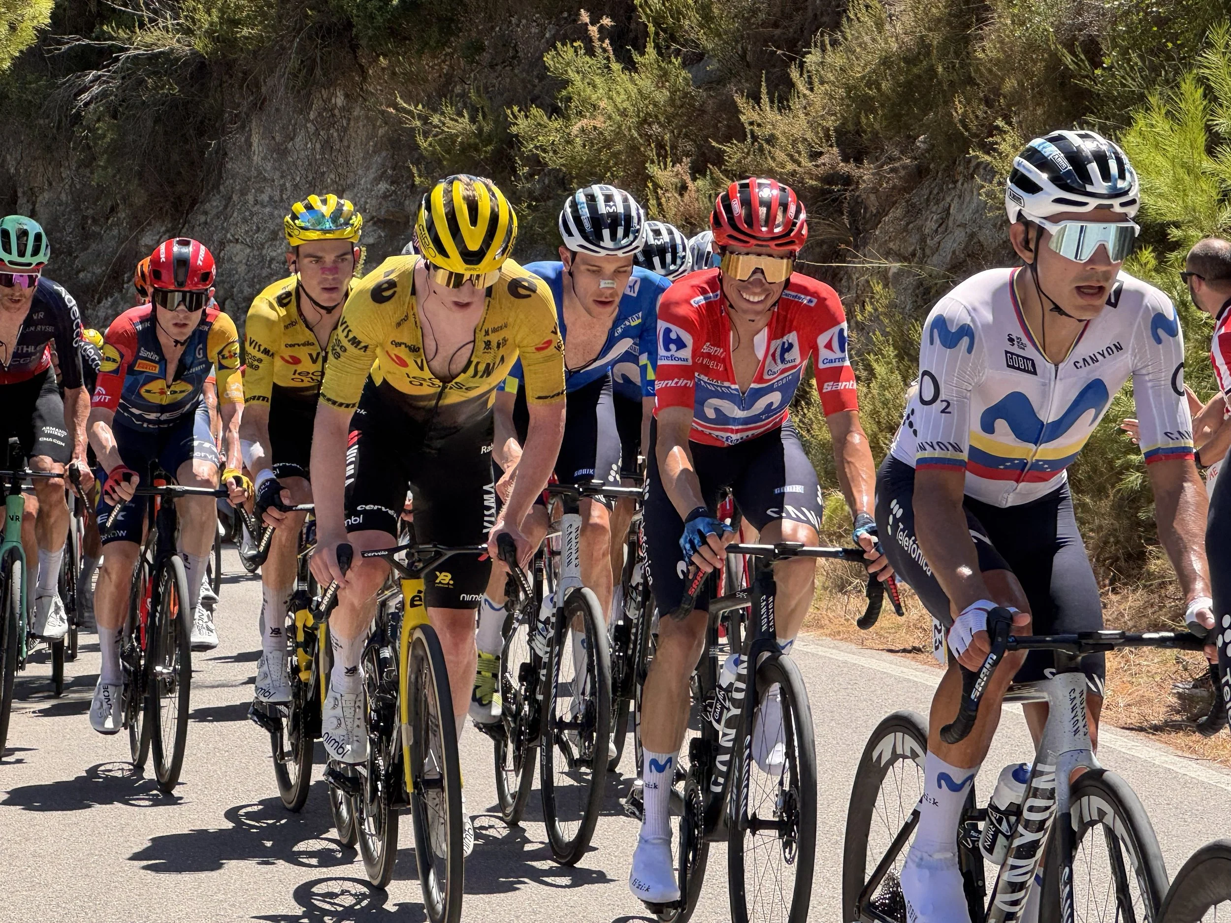 Professional bike riders participating in the Vuelta de España 2026