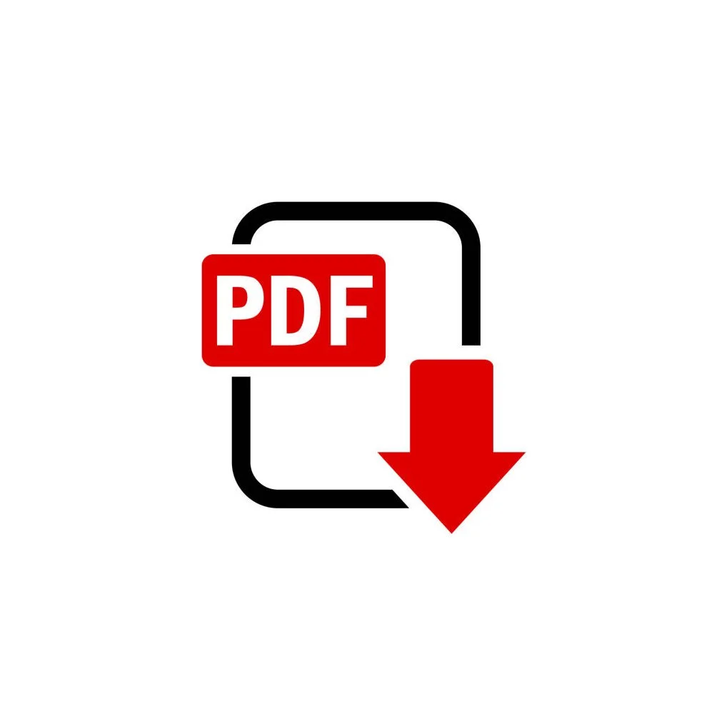 Une icône représentant un bouton de téléchargement de fichier PDF avec une flèche pointant vers le bas.