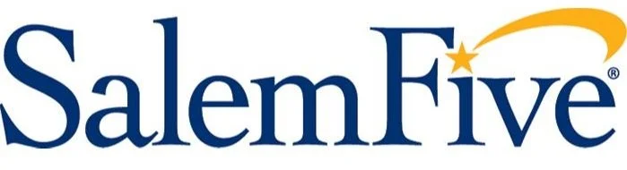 Salem Five bank logo with blue text and a yellow star with a swoosh.
