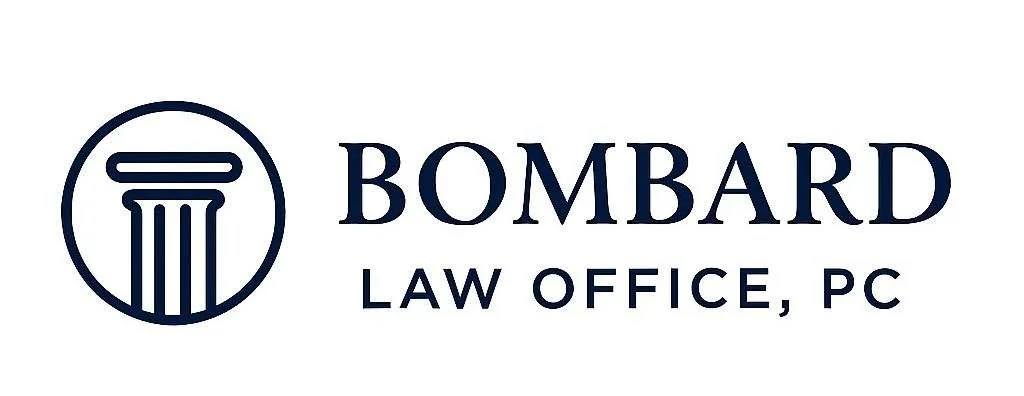 Logo for Bombard Law Office, PC featuring a column icon inside a circle with the firm name.