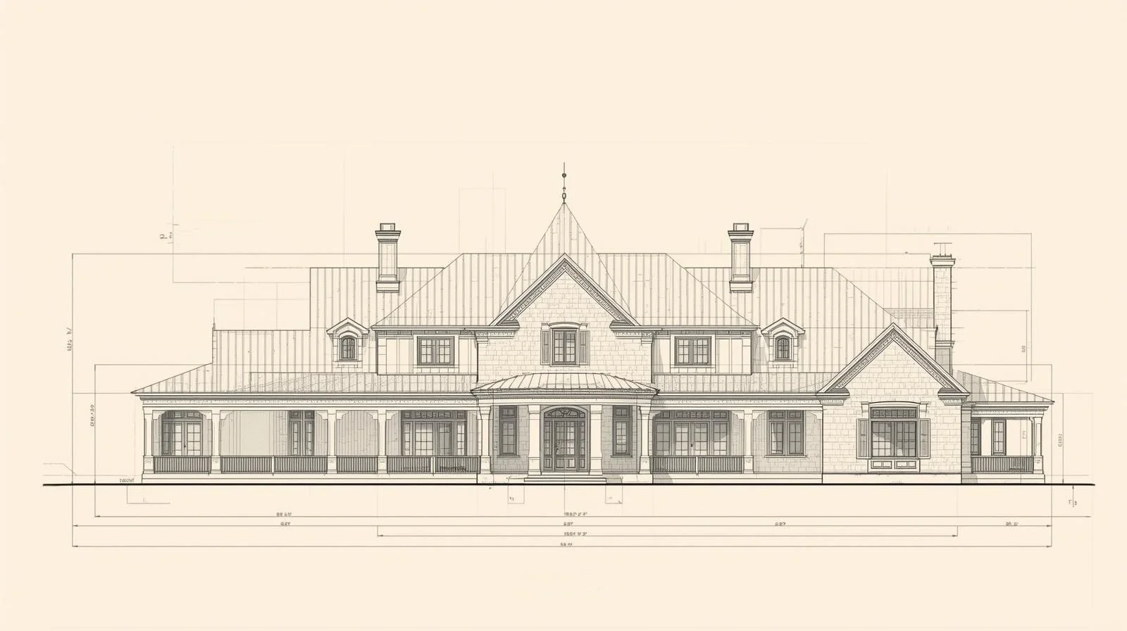 Line drawing of a residential home illustrating key inspection areas evaluated by Foundation First Home Inspections