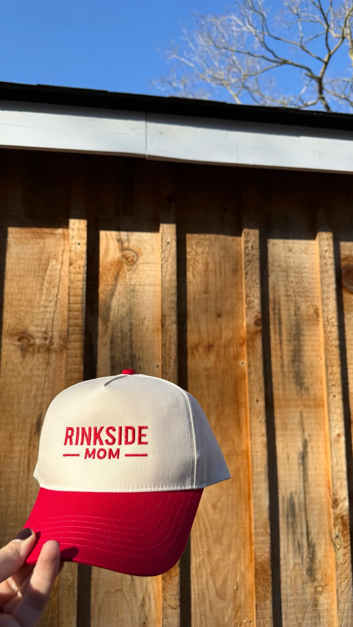 Rinkside Mom Everyday Hat Big Red
