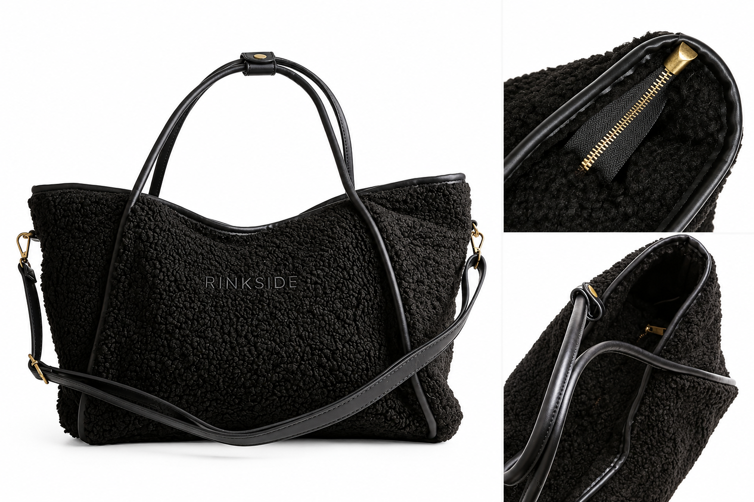 Black Sherpa Tote Product Collage.png