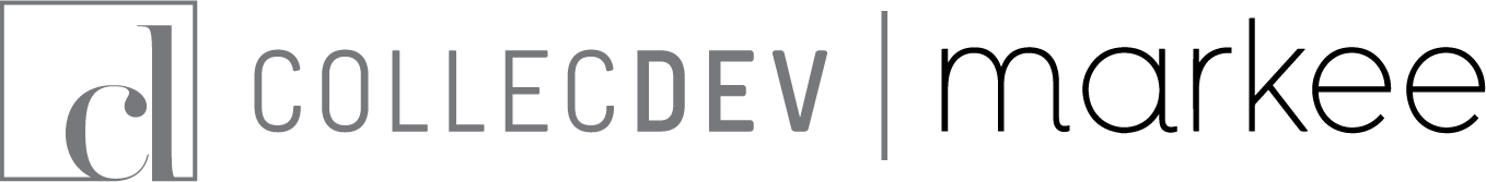Logo featuring a stylized 'c' and the text 'COLLECDEV' in gray on a black background.