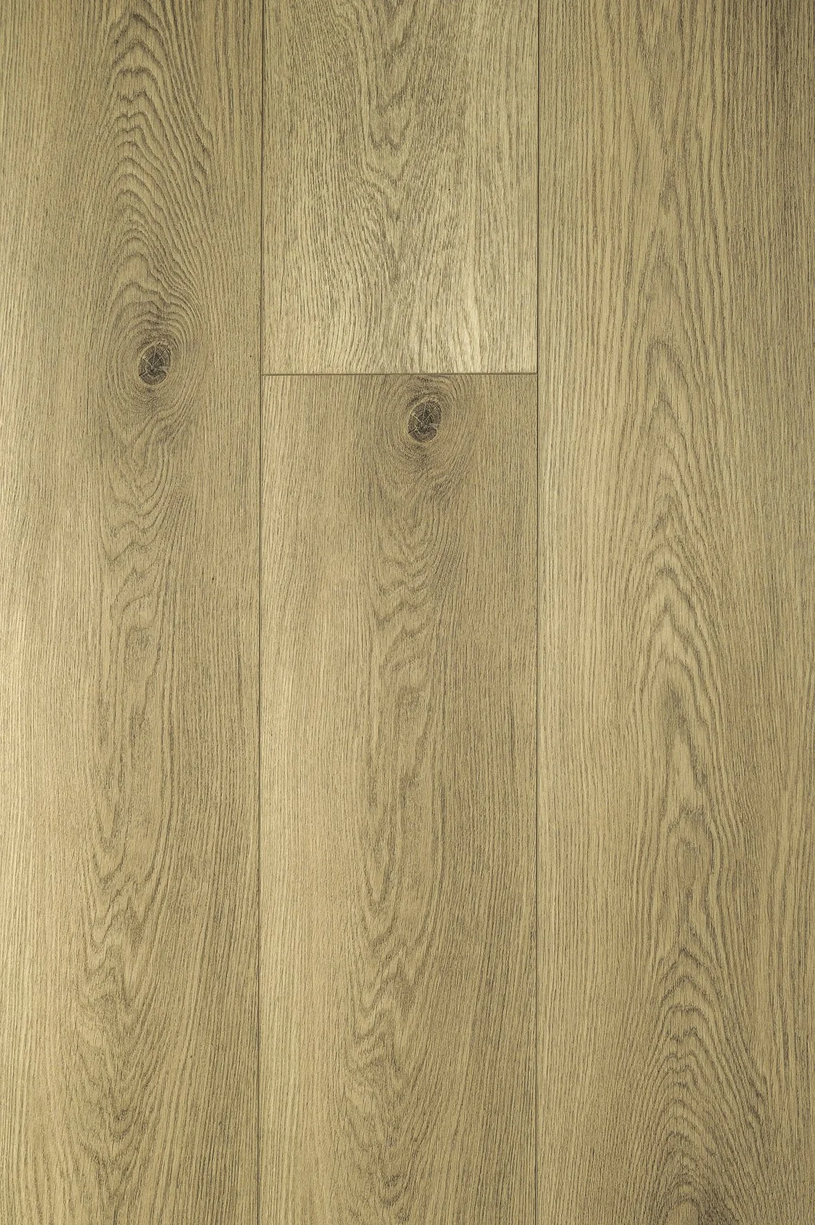 Piso de madera de color claro con vetas y nudos visibles.