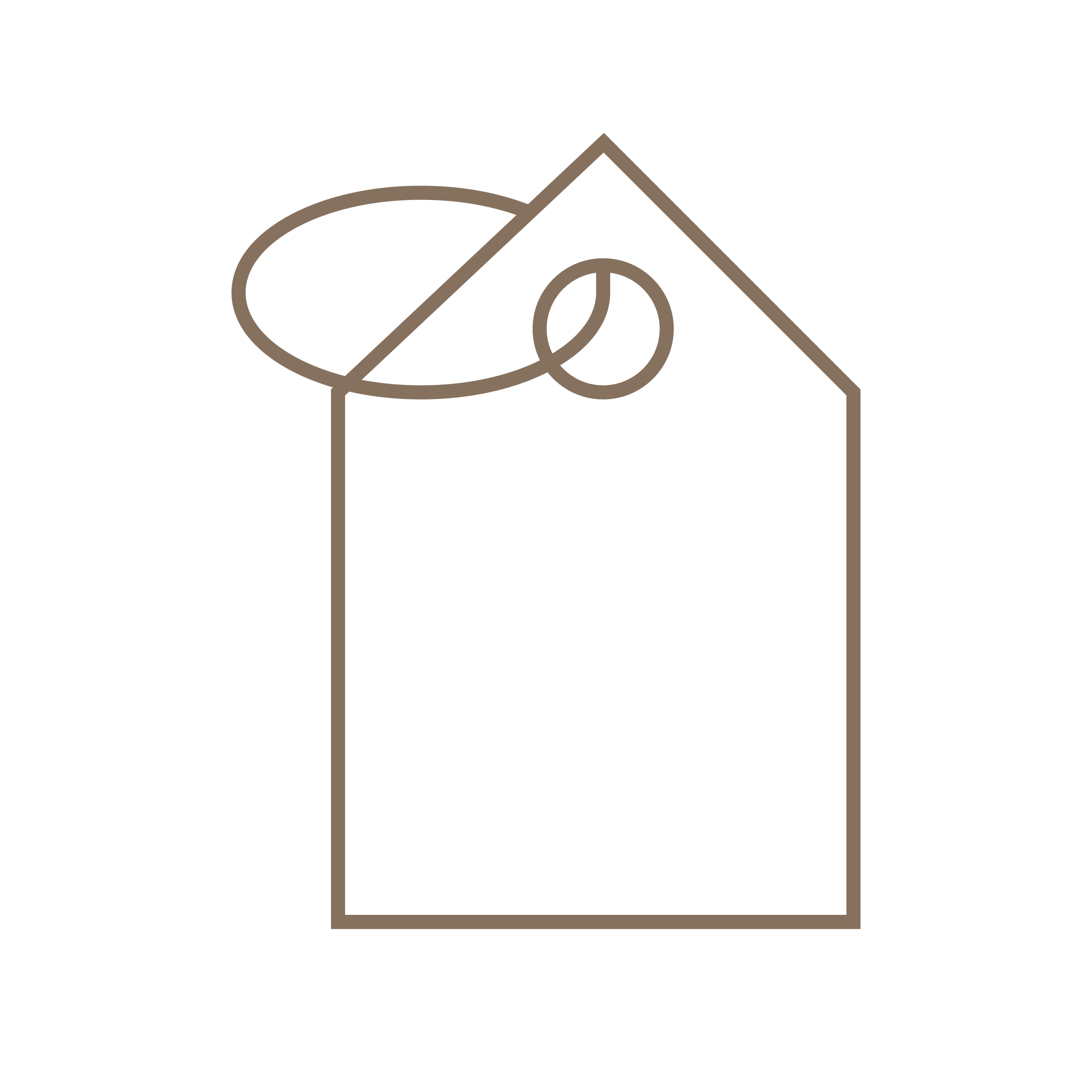 Ilustración simple de un sobre con sellos y tarjetas en color marrón sobre fondo negro.