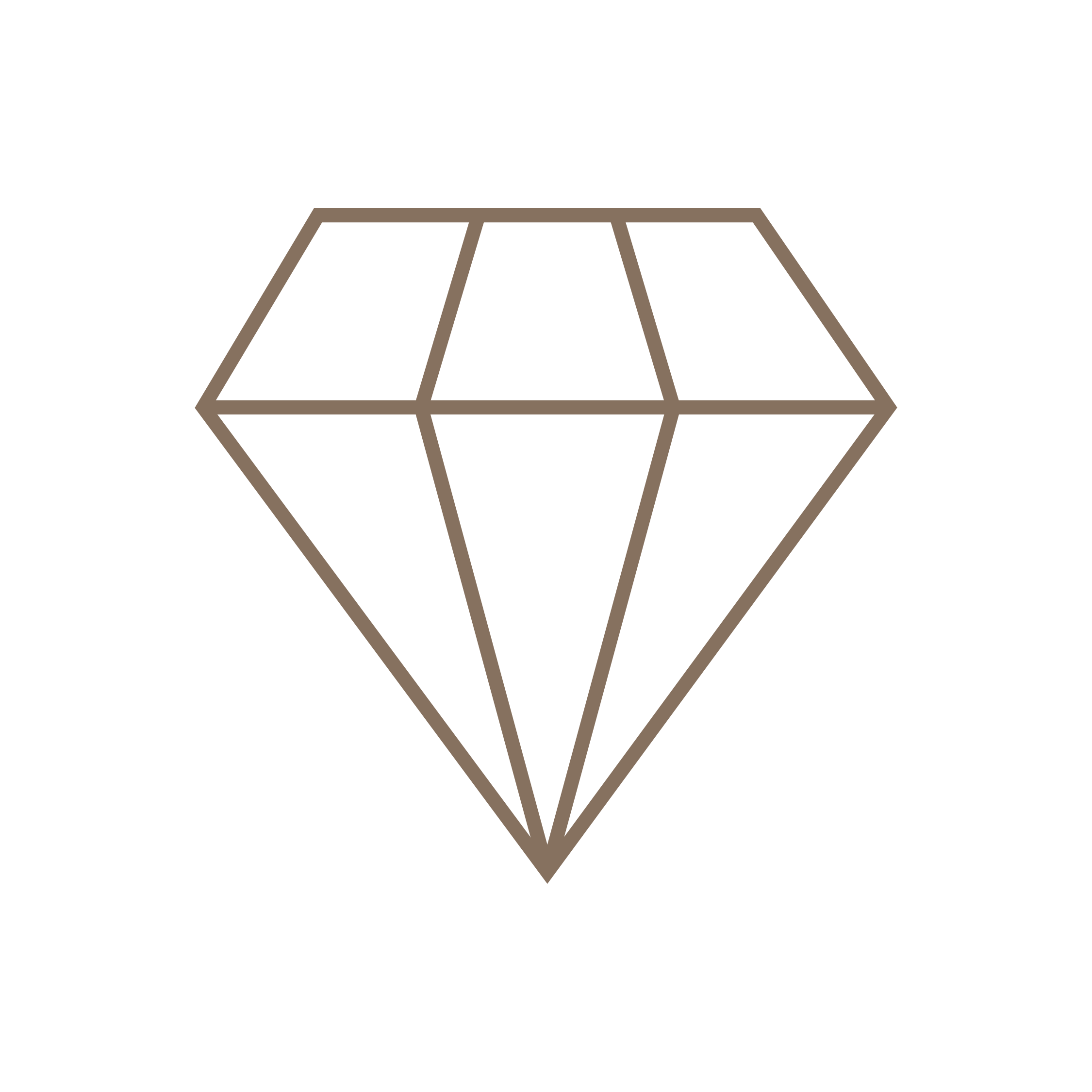 Dibujo de un diamante estilizado en línea, en tonos marrón sobre fondo negro.