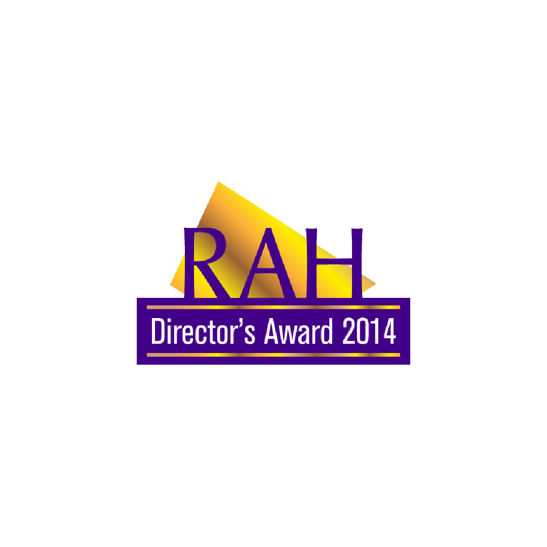 RAE Director's Award 2014 logo with purple, gold, and black colors and stylized text.
