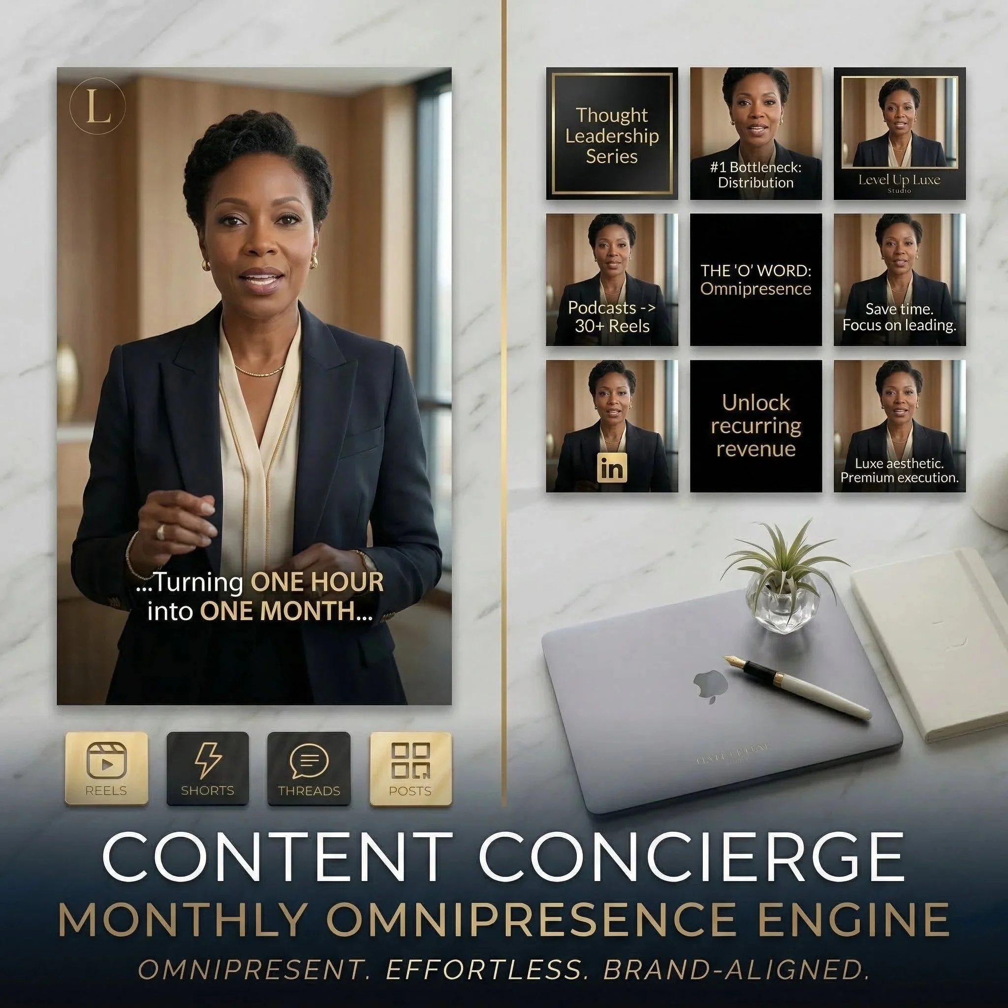 Turn Long form content into a short form content, ready to post!