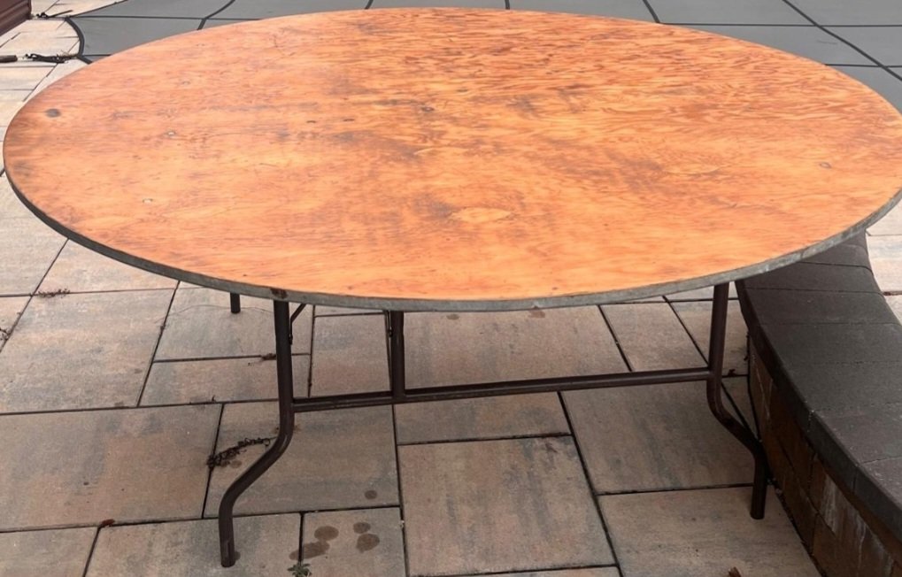 72" Round Wooden Table