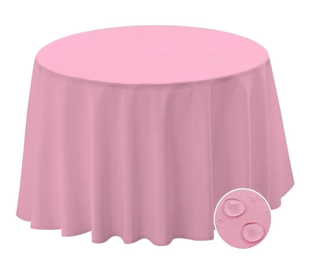 42" White Round Folding Table with Linen