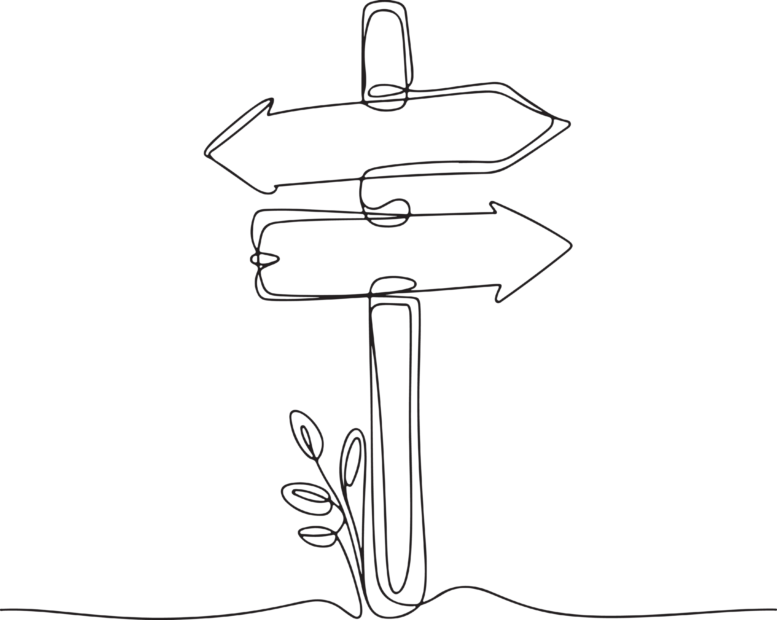 Juniper Therapy - A line drawing of a signpost