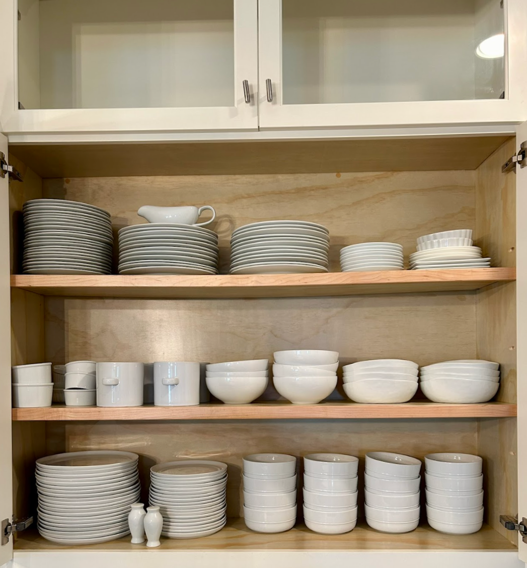 Tidy and professional organized kitchen cabinet