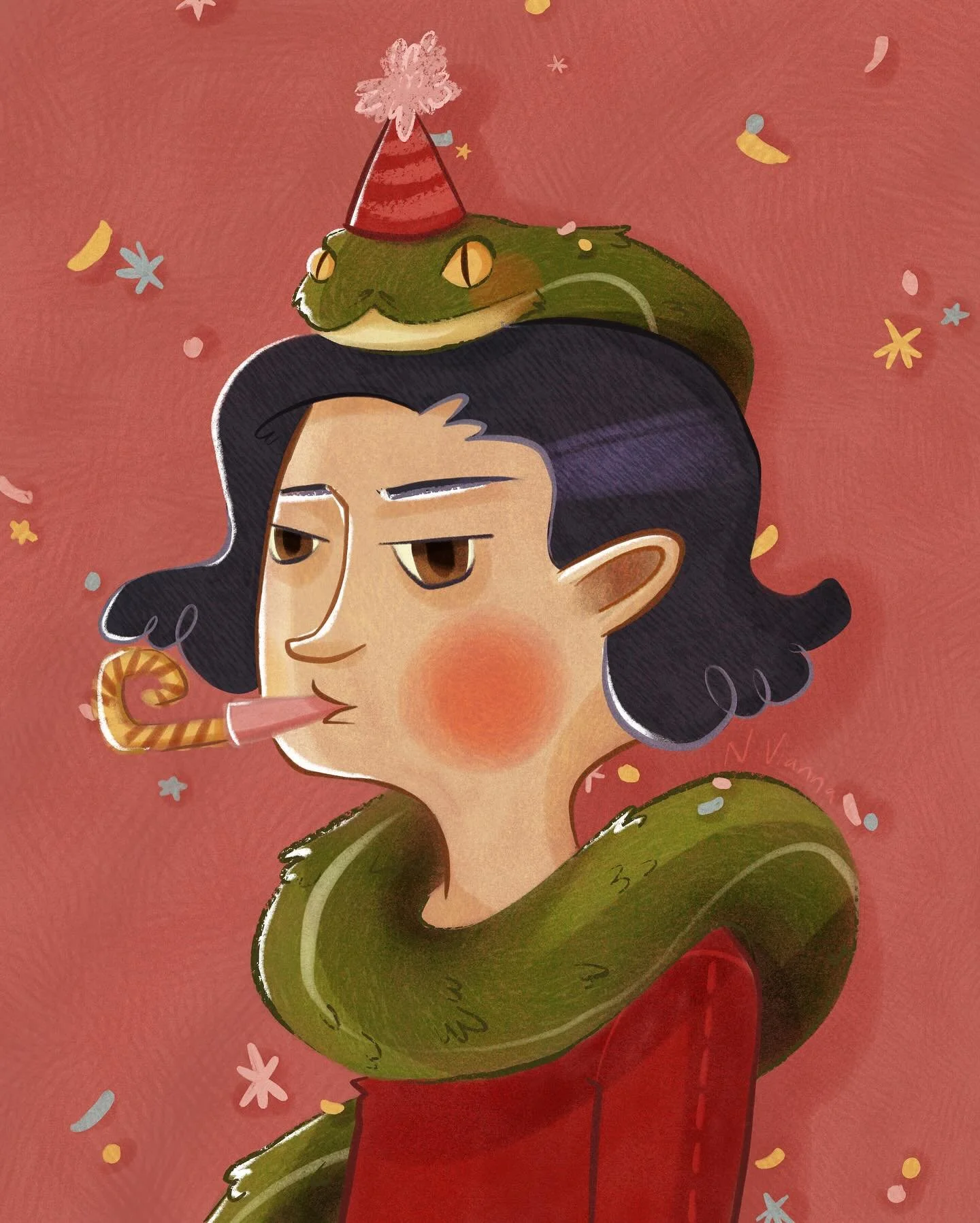 I love doing these prompts from @geeksarecool, although this year my submission is very different in style. I&rsquo;ve been working on simplifying the look and experimenting with new techniques.

I can&rsquo;t wait to see what this Year of the Snake 
