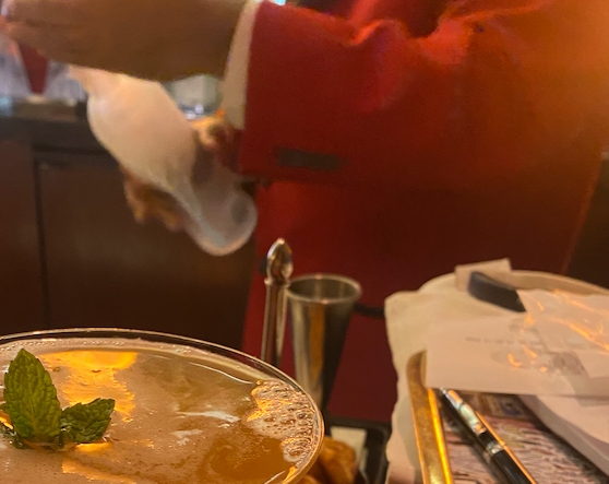 At Bemelmans at 3 pm with Abdul