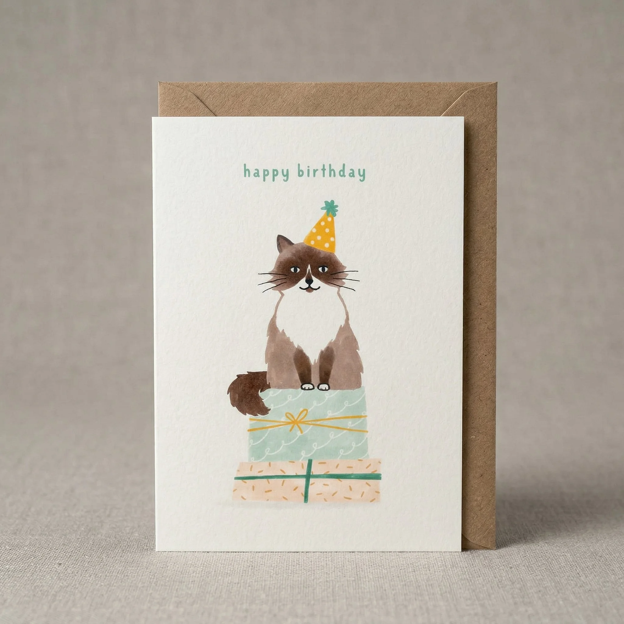 Tarjeta de cumpleaños de gato / A6 / Ref. SK 02