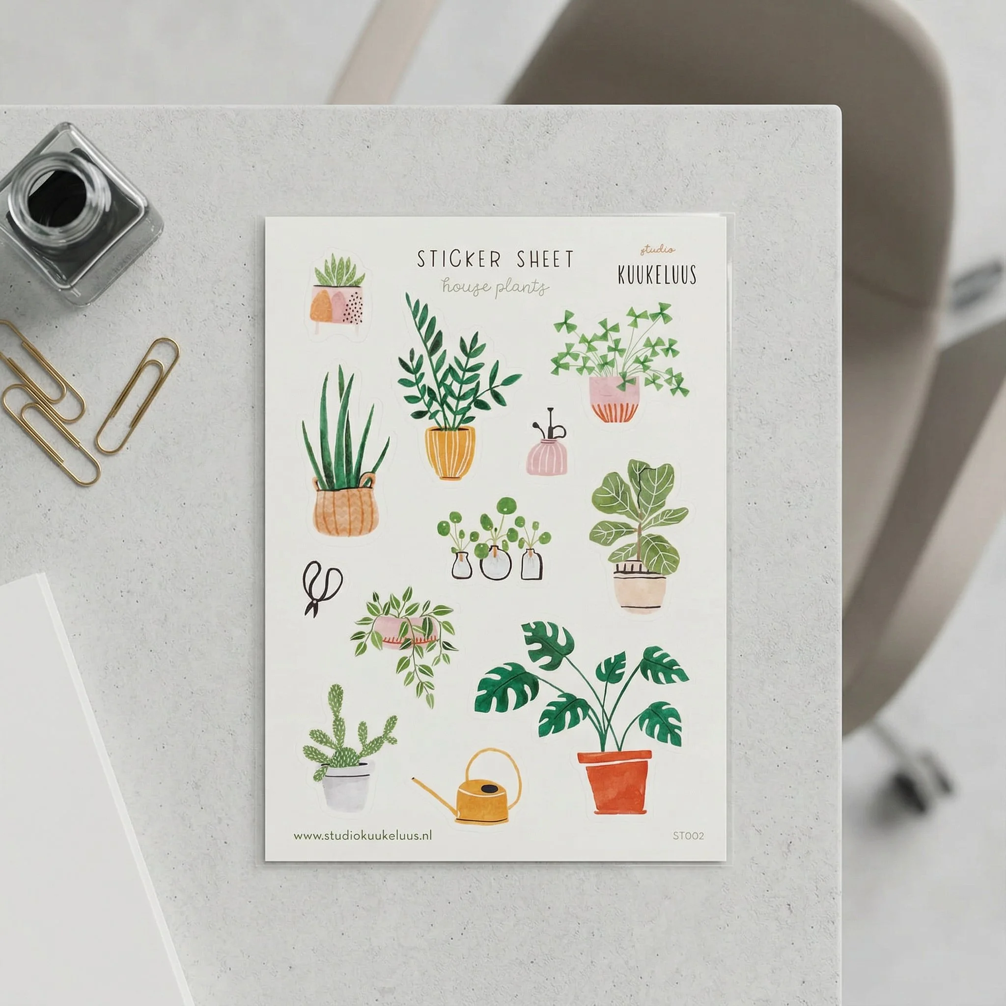 Hoja de pegatinas para plantas de interior / A6 / Ref. SK 04