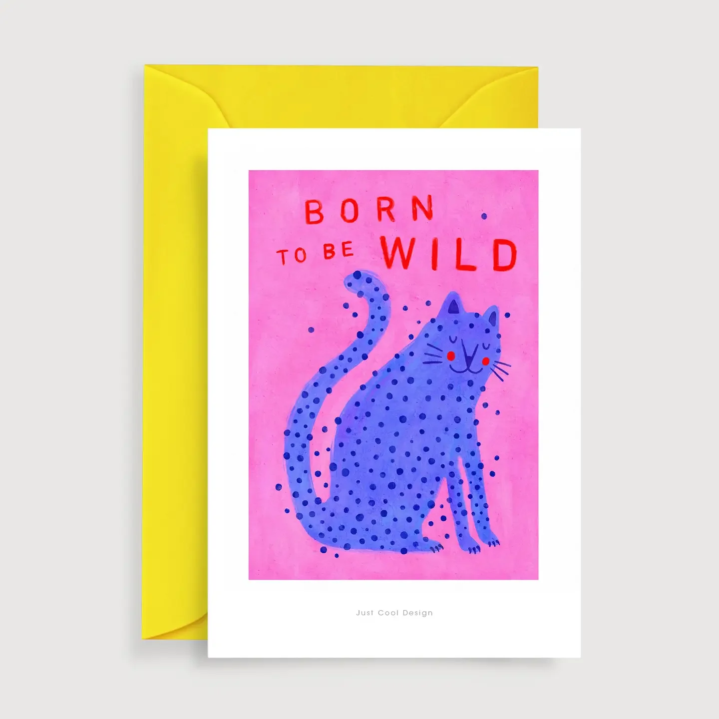 Mini póster Born to be wild con tarjeta de nota de leopardo