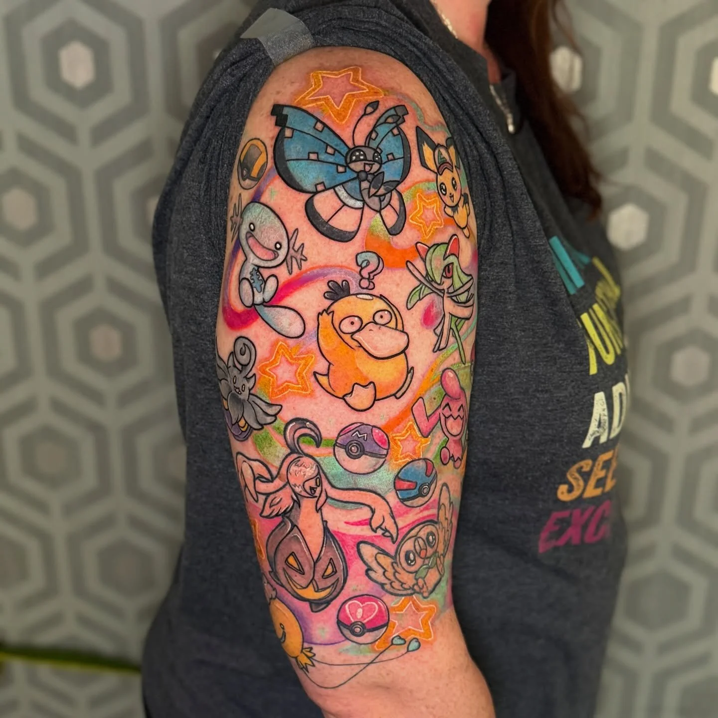 🌈✨

Added in some background for this patchwork #pokemon half sleeve that @ashleighs84 have been working on over the past few years! 90% healed with some minor touch ups, and added background. I love how vibrant and fun it is to look at! Thanks Ashl