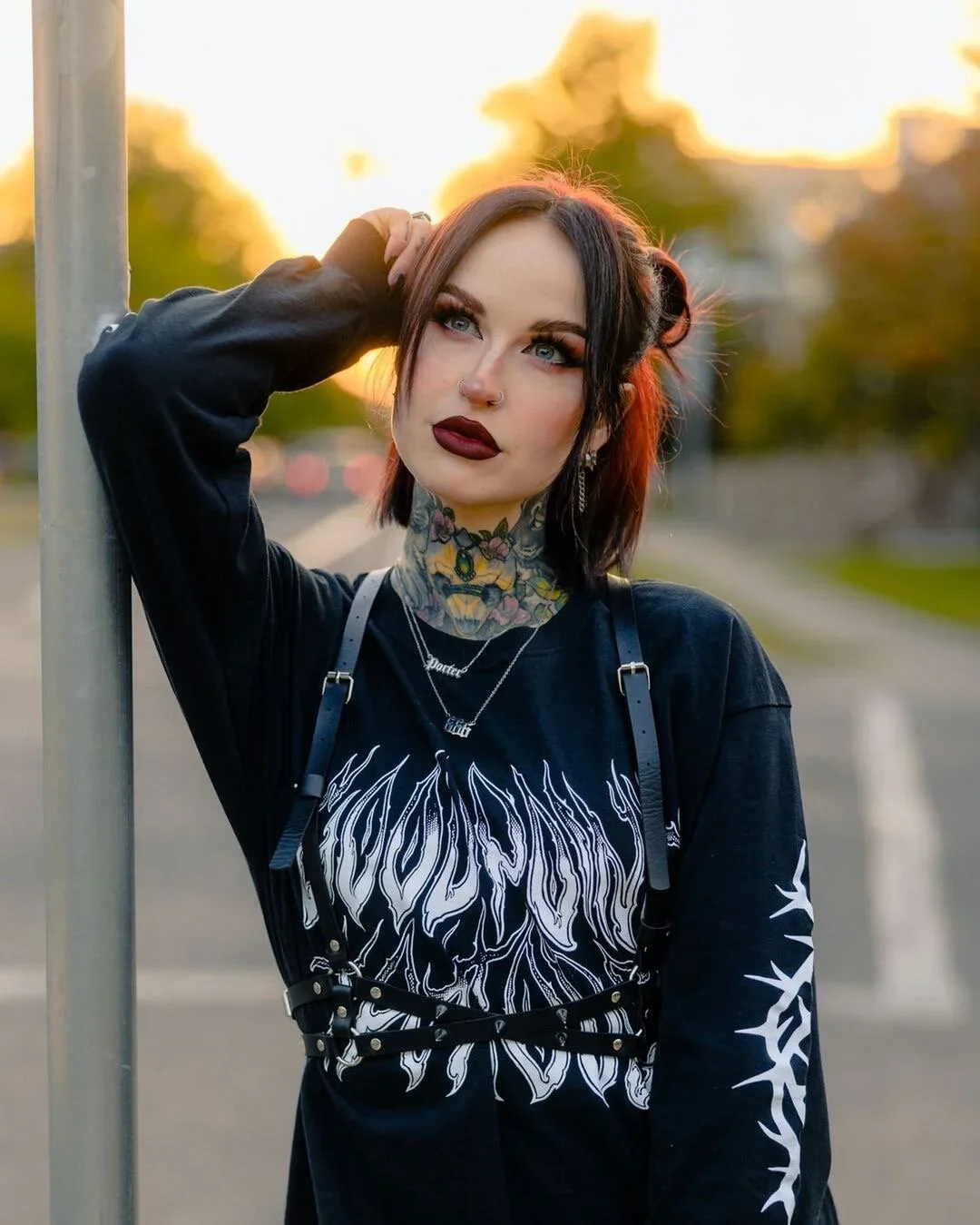 "Burnout" Long Sleeve Crew Neck