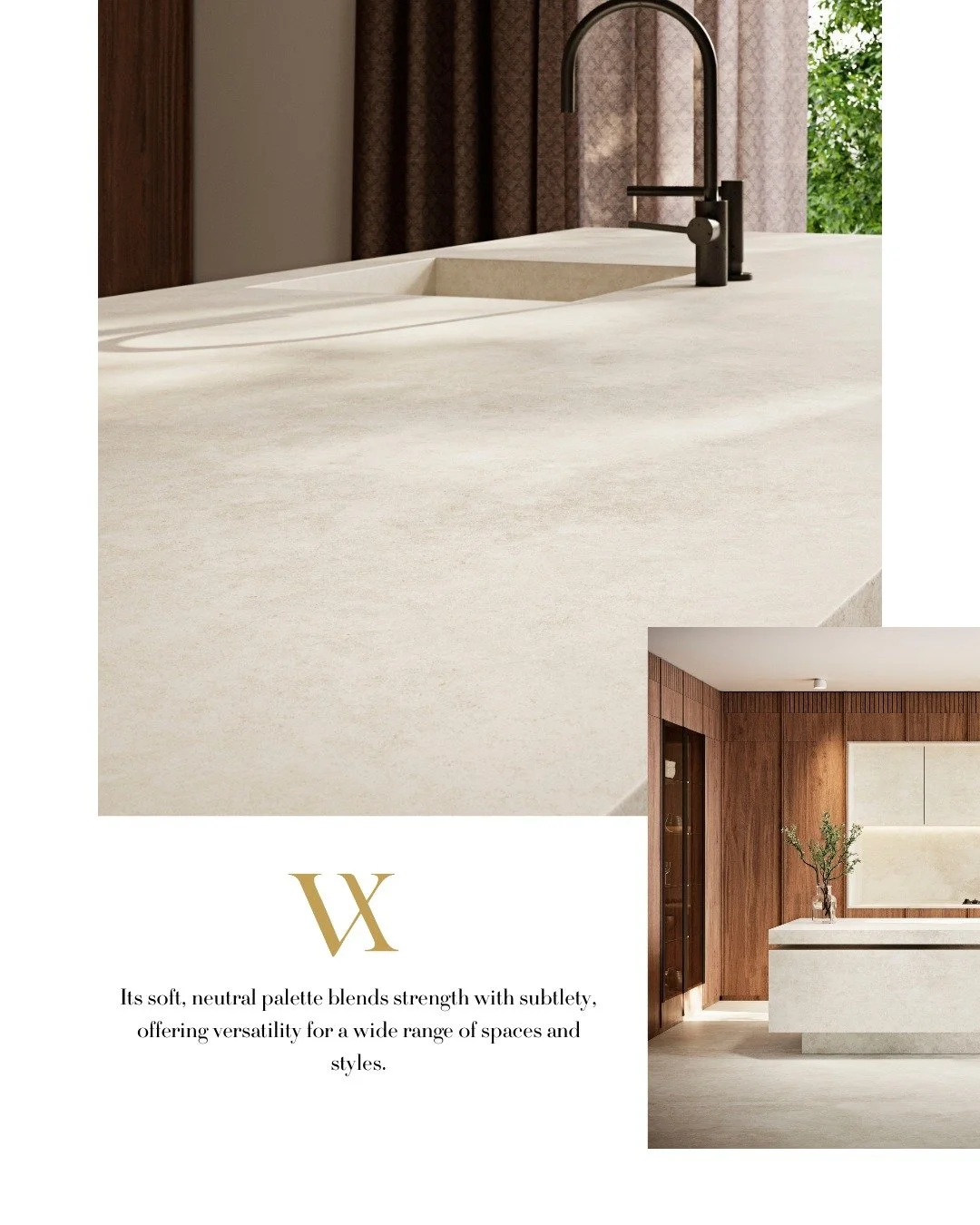 Meet Studio Cream. Soft minimalism paired with warm, inviting tones&mdash;designed to bring quiet sophistication to modern interiors.

#StudioCream #MinimalistDesign #SinteredStone #VeloraLuxx #MaterialFocus #PremiumSurfaces