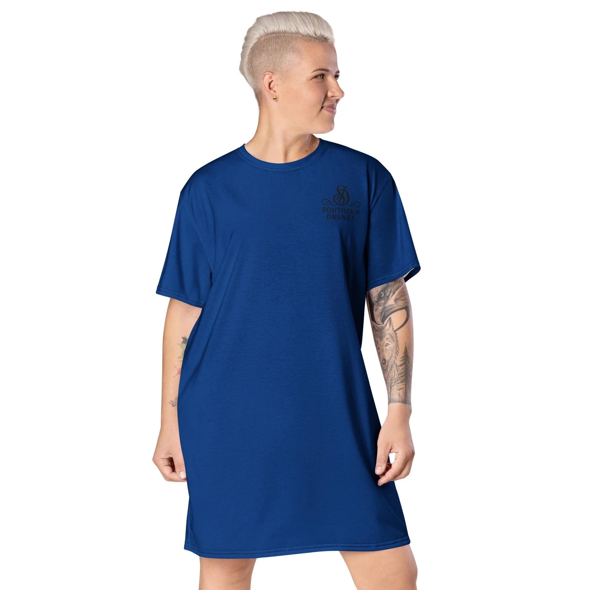Blue T-shirt dress