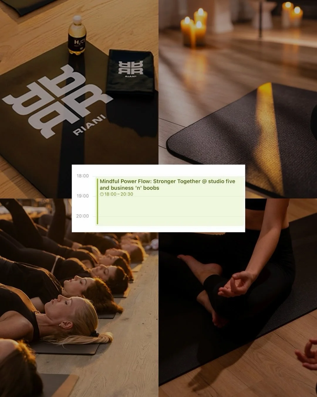 upcoming events at studio five - mark your calendars! 🤞🏼

🤍16.04. - mindful power flow mit @businessandboobs_, ein dynamischer Matten Flow trifft auf sanfte Meditation, abgerundet mit healthy Bowls und ausgew&auml;hltem Tee. Sicher dir jetzt einen