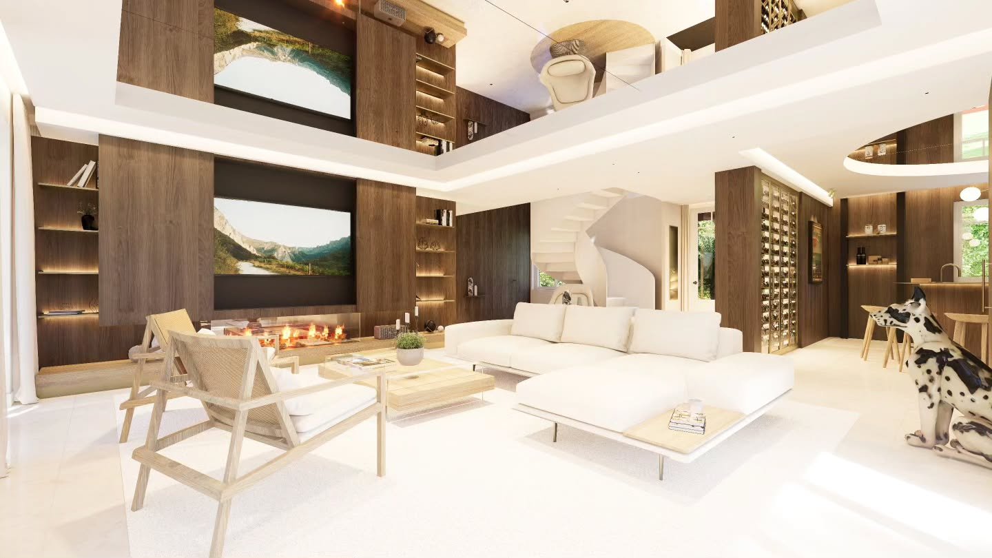 ✨️ Un salon chaleureux et sophistiqu&eacute; sublim&eacute; par un plafond miroir.

Ravie de vous pr&eacute;senter ces rendus 3D r&eacute;alis&eacute;s dans le cadre d&rsquo;une collaboration avec un architecte.

L'objectif &eacute;tait de concevoir 