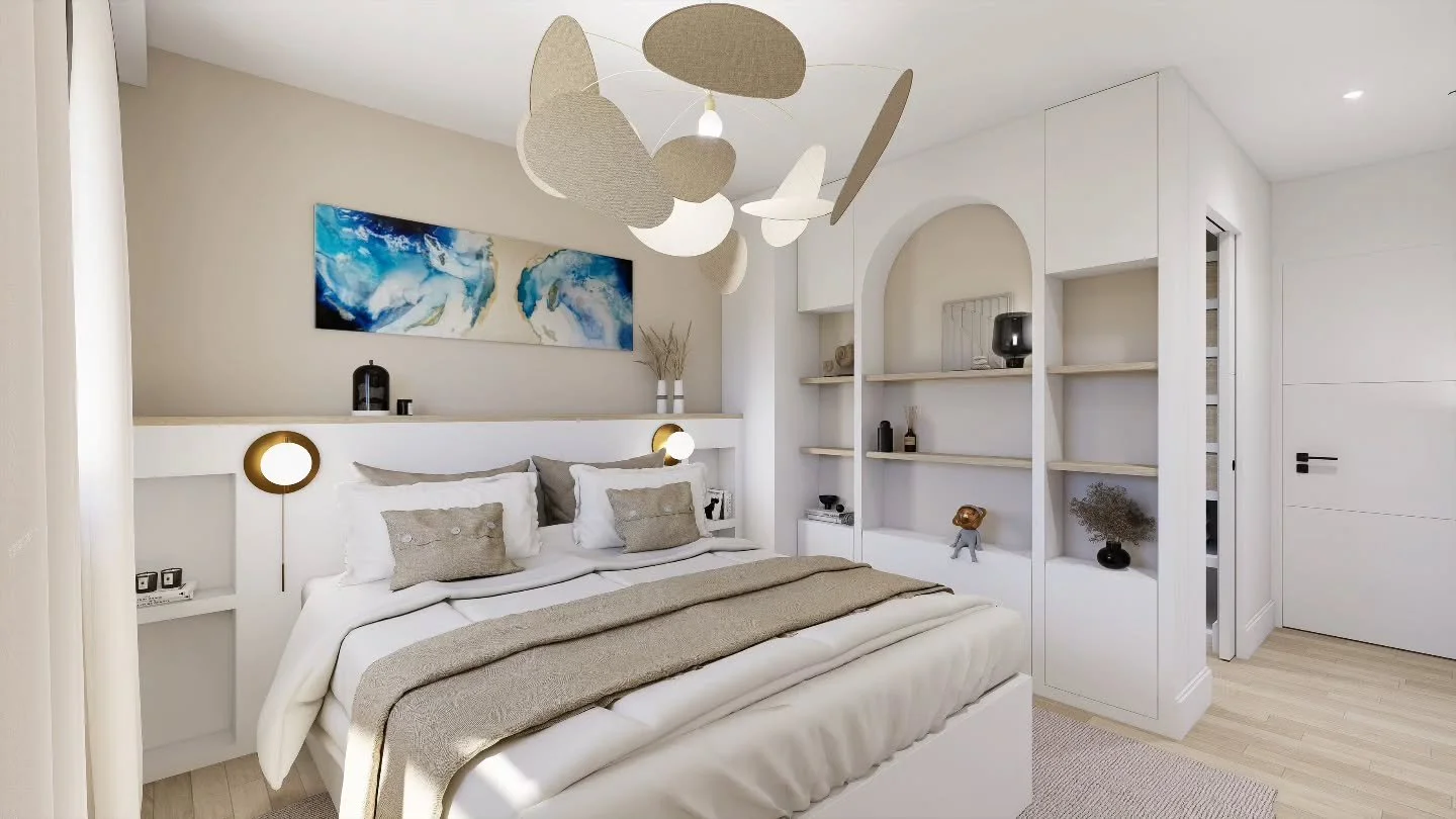 Un refuge intime, pens&eacute; pour le confort et la simplicit&eacute;.

La chambre, baign&eacute;e de lumi&egrave;re douce, joue sur des tons sobres et naturels, lin et beige, pour cr&eacute;er une atmosph&egrave;re apaisante et &eacute;l&eacute;gan