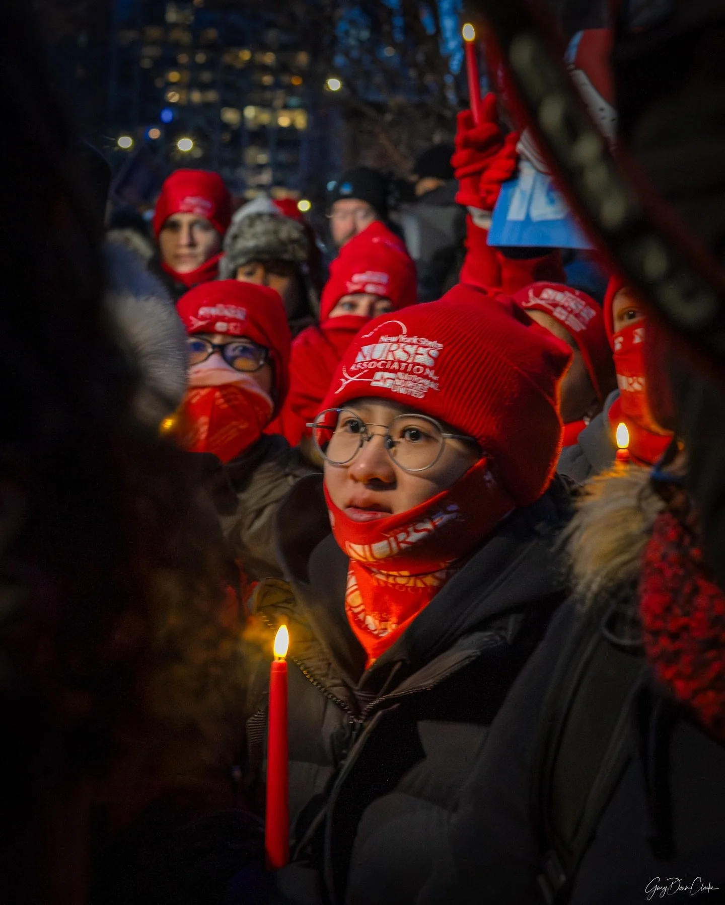 Various representatives and organizations came out last night for a candlelight vigil to honor and commemorate Alex Pretti, Renee Nicole Good, and others who fell victim to ICE and Border Patrol.  VA NY Harbor Healthcare Systems, NYC, 1/29/2026.

@ny